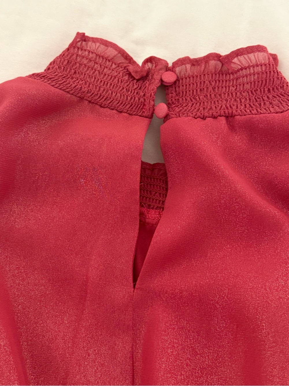Nanette Lepore Raspberry Pink Ruffled Neck Mini Dress - Picture 3 of 4